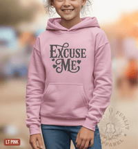 Thumbnail for A young girl wearing a pink hoodie with the text 
