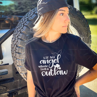 Thumbnail for Country Concert Shirt | Lil Bit Angel Whole Lotta Outlaw