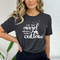 Thumbnail for Country Concert Shirt | Lil Bit Angel Whole Lotta Outlaw