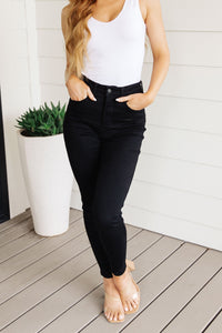 Thumbnail for Audrey High Rise Control Top Classic Skinny Jeans in Black