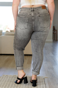 Thumbnail for Charlotte High Rise Stone Wash Slim Jeans in Gray