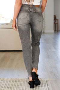 Thumbnail for Charlotte High Rise Stone Wash Slim Jeans in Gray