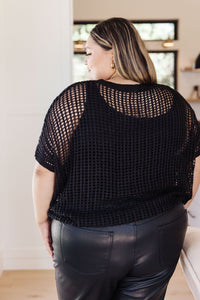 Thumbnail for Coastal Dreams Fishnet Top in Black