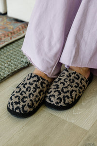 Thumbnail for Fuzziest Feet Animal Print Slippers In Mocha