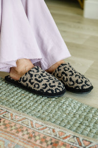 Thumbnail for Fuzziest Feet Animal Print Slippers In Mocha