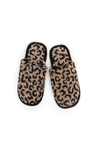 Thumbnail for Fuzziest Feet Animal Print Slippers In Mocha