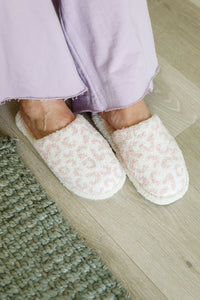 Thumbnail for Fuzziest Feet Animal Print Slippers In Pink