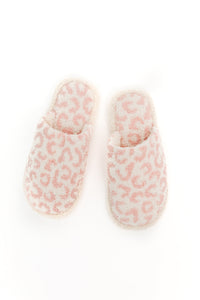 Thumbnail for Fuzziest Feet Animal Print Slippers In Pink