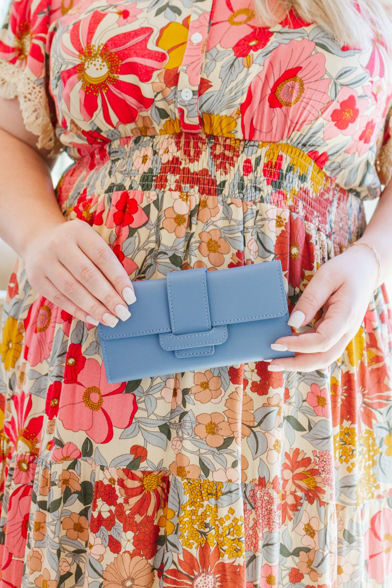 Hello Spring Oversized Wallet in Light Blue