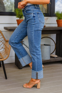 Thumbnail for Jones High Rise Cuffed Straight Jeans