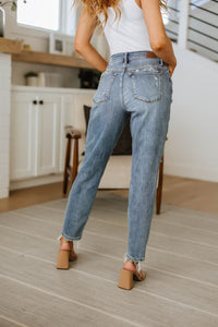 Thumbnail for Josie High Rise Button Fly Boyfriend Jeans