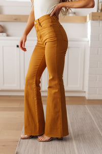 Thumbnail for Melinda High Rise Control Top Flare Jeans in Marigold