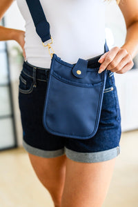 Thumbnail for Millie Mini Nylon Crossbody Bag in Dark Navy