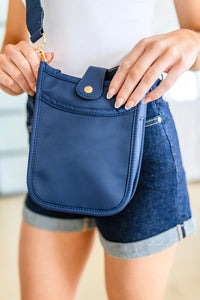 Thumbnail for Millie Mini Nylon Crossbody Bag in Dark Navy