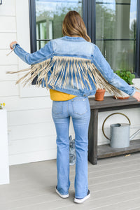 Thumbnail for On The Fringe Jacket in Denim