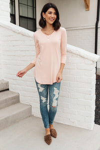 Thumbnail for Perfect V Neck in Blush