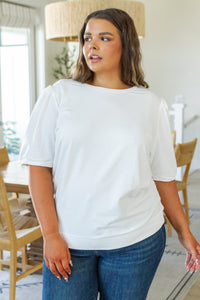 Thumbnail for Pristine Puff Sleeve Top in White