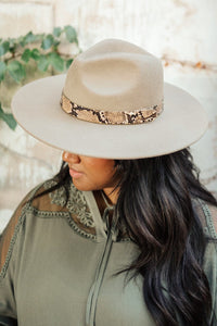 Thumbnail for Panama Snakeskin Detail Hat