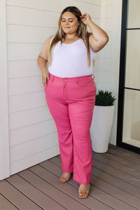 Thumbnail for Tanya Control Top Faux Leather Pants in Hot Pink