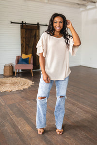 Thumbnail for Carter High Rise Slit Hem Straight Jeans