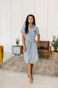 Thumbnail for Wait For It Denim Shirt Dress