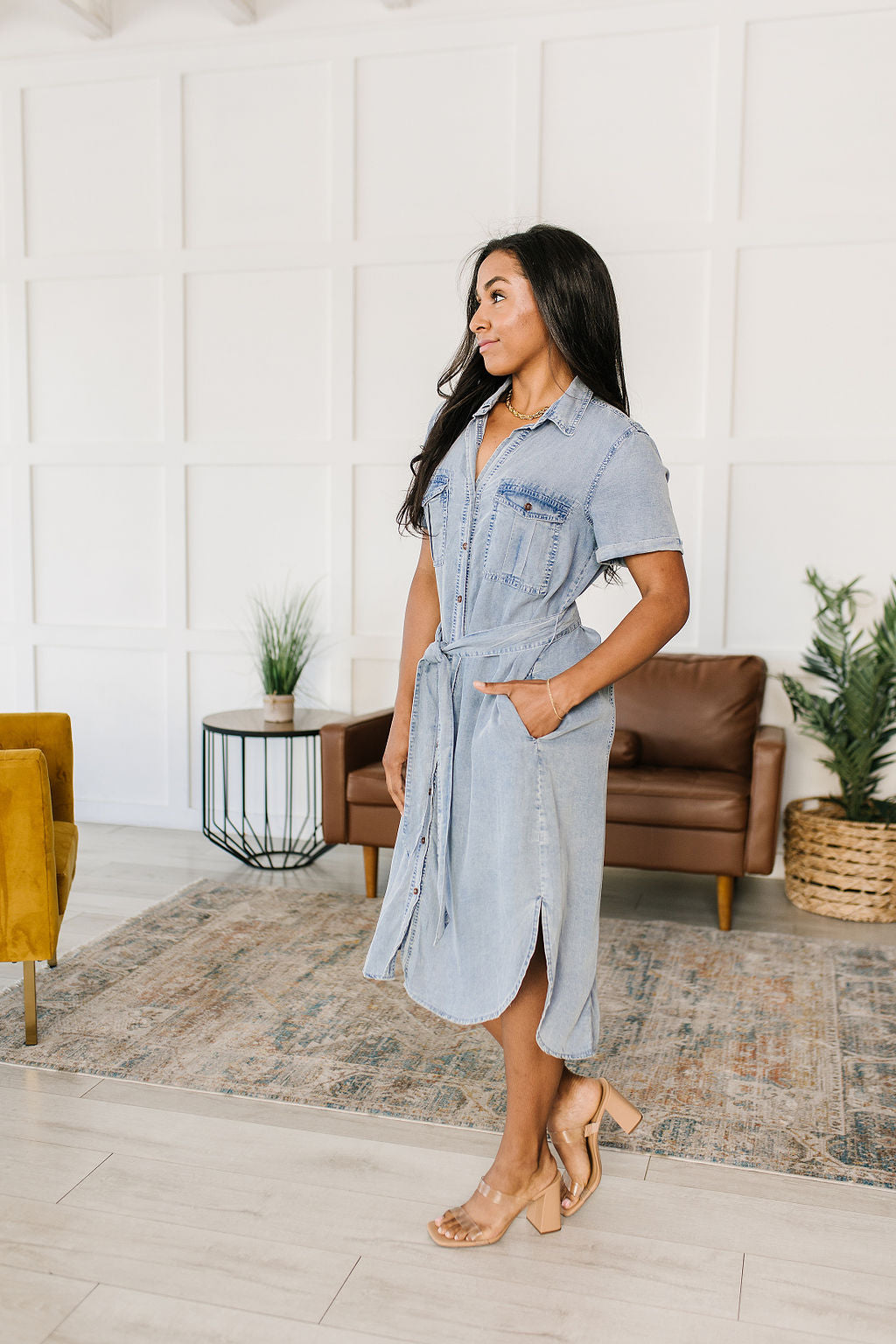 Wait For It Denim Shirt Dress