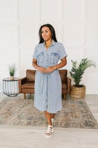 Thumbnail for Wait For It Denim Shirt Dress