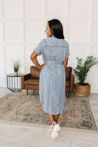 Thumbnail for Wait For It Denim Shirt Dress