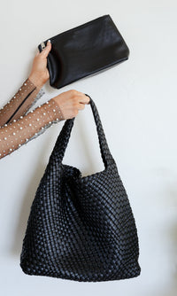 Thumbnail for Woven and Worn Tote in Black