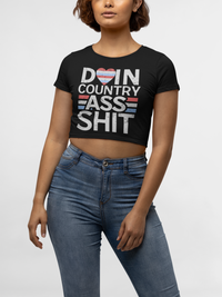 Thumbnail for Wallen 'Merica Country As* Sh*t Cropped Tee - Sunlit Funlit