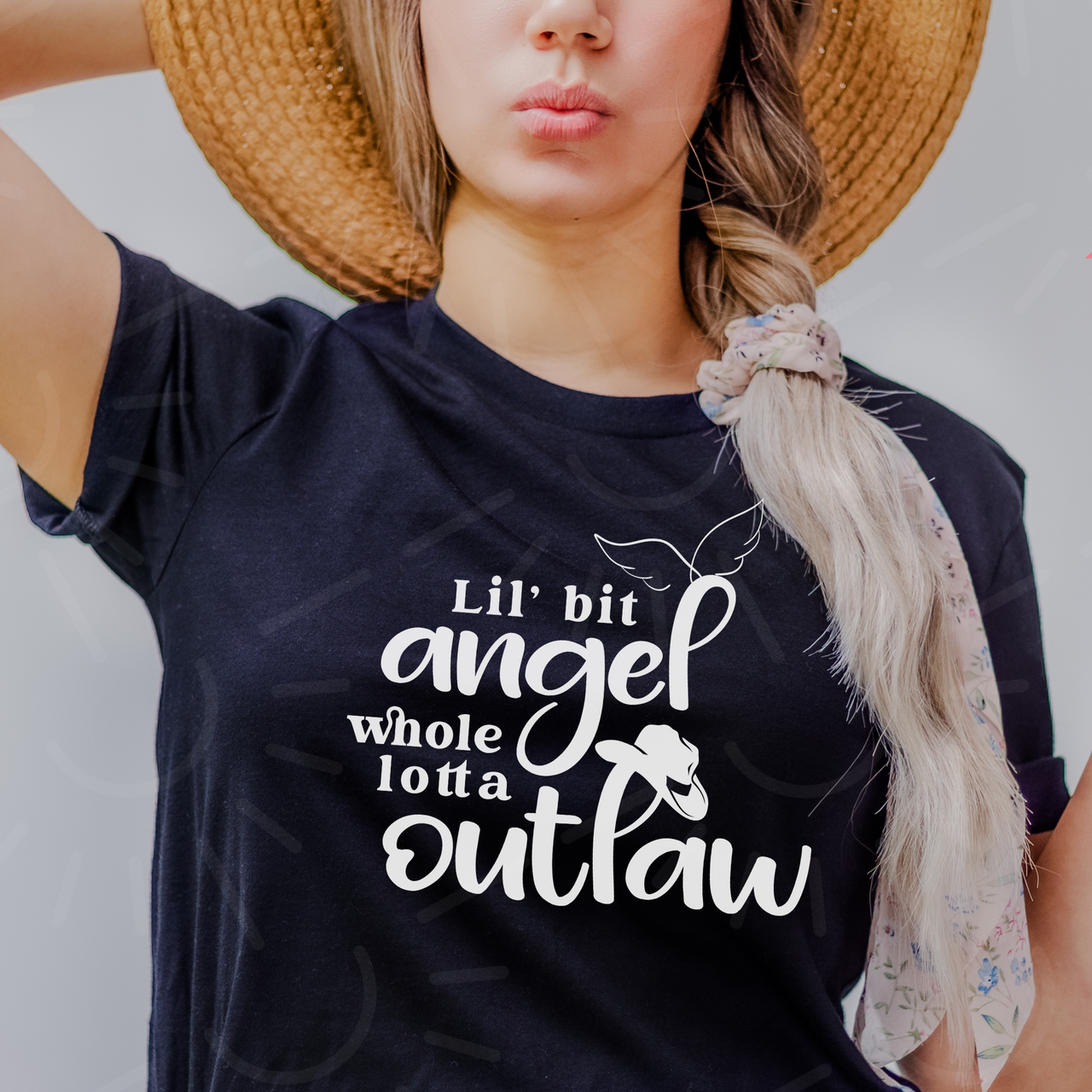 Country Concert Shirt | Lil Bit Angel Whole Lotta Outlaw