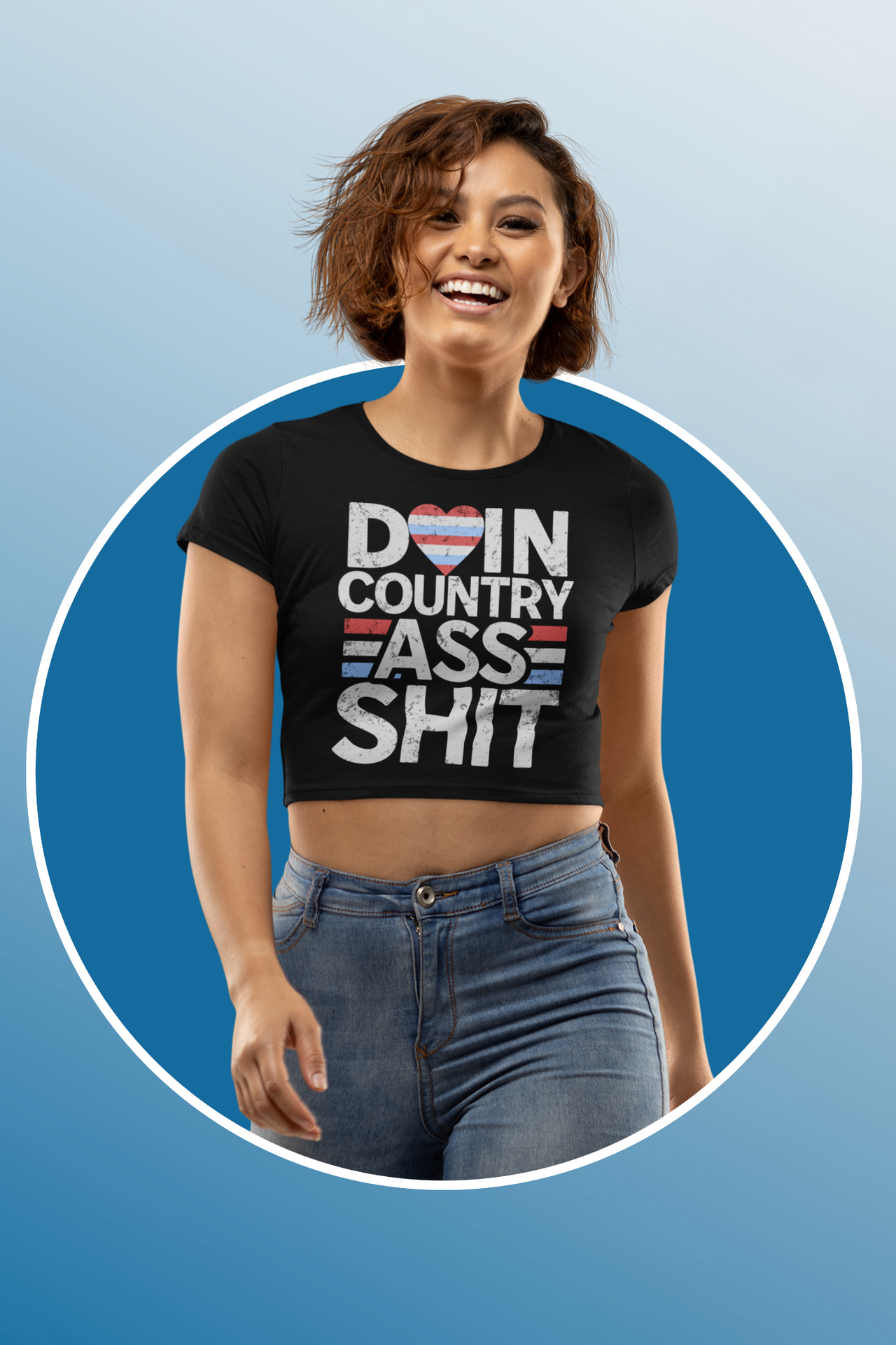 Wallen 'Merica Country As* Sh*t Cropped Tee - Sunlit Funlit