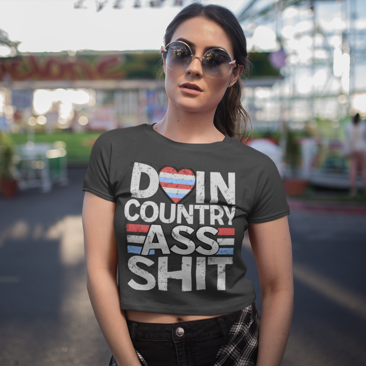 Wallen 'Merica Country As* Sh*t Cropped Tee - Sunlit Funlit