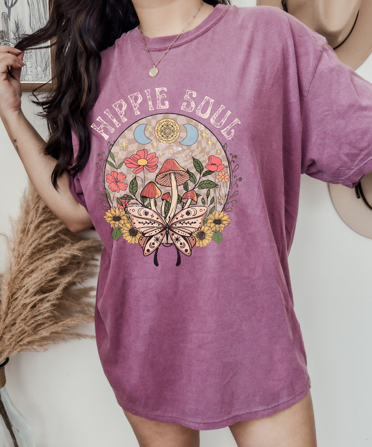 Boho Celestial Comfort Colors T-shirt, Luna Moth Shirt