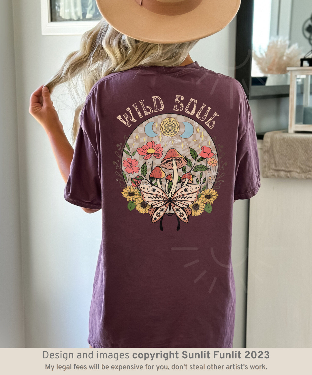 Boho Floral Comfort Colors Hippie Tee