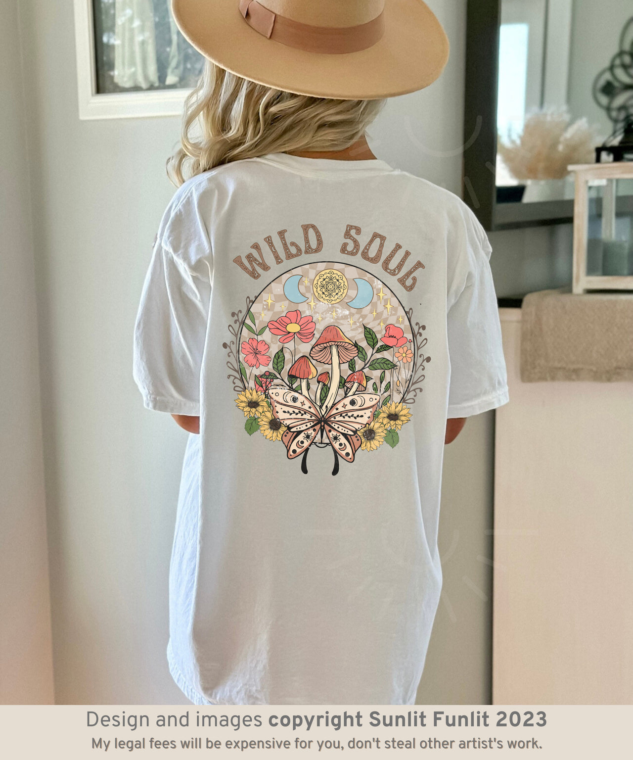 Boho Floral Comfort Colors Hippie Tee