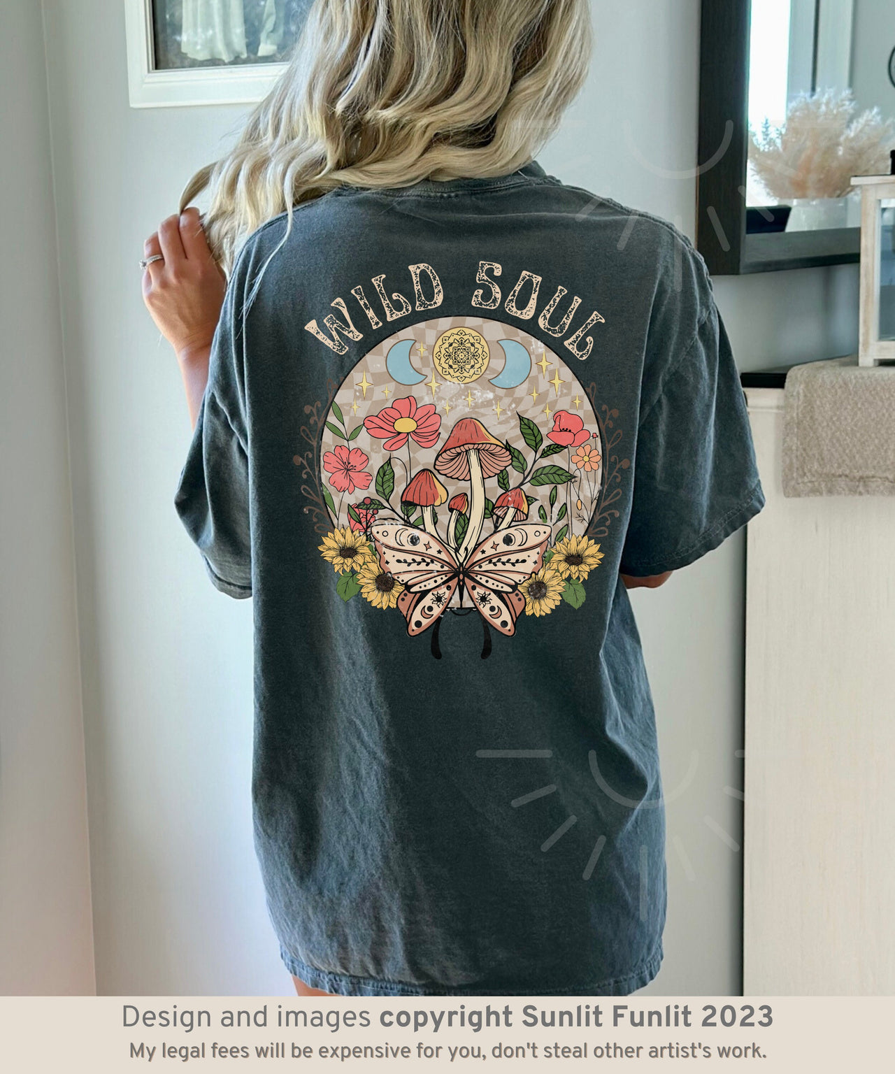 Boho Floral Comfort Colors Hippie Tee