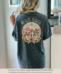 Thumbnail for Boho Floral Comfort Colors Hippie Tee