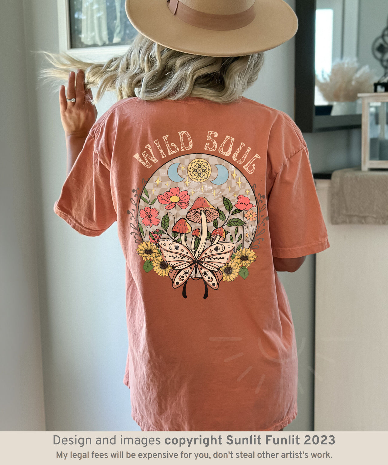 Boho Floral Comfort Colors Hippie Tee