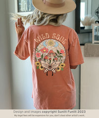 Thumbnail for Boho Floral Comfort Colors Hippie Tee