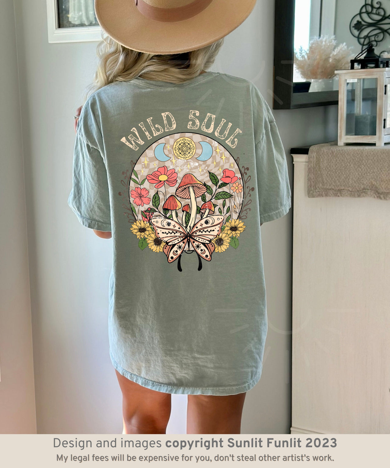 Boho Floral Comfort Colors Hippie Tee