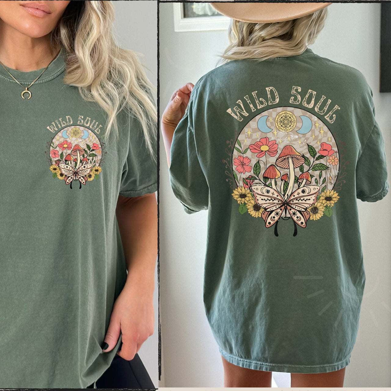 Boho Floral Comfort Colors Hippie Tee