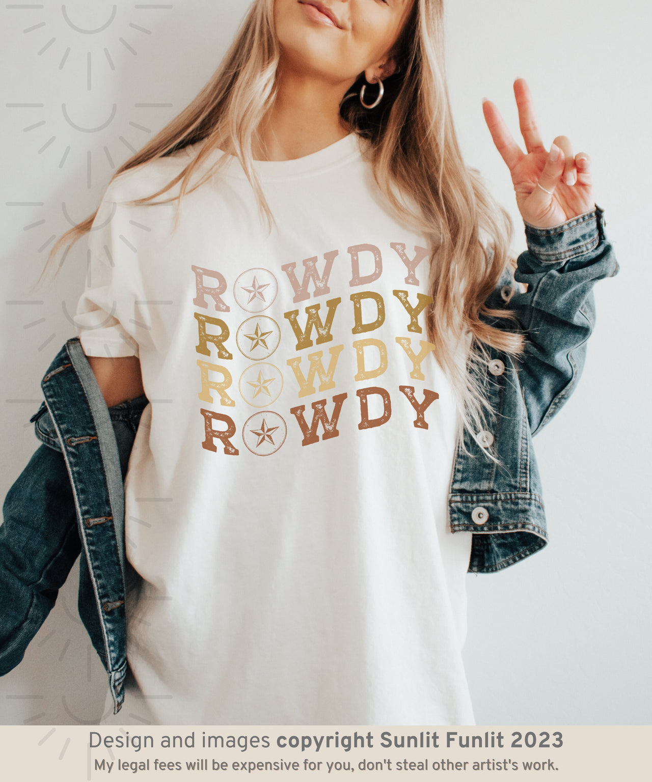 Comfort Colors Western Shirt, Coastal Cowgirl Rowdy Tshirt, Country Concert Tee, Cowgirl Summer Shirt, Oversized Rodeo Shirt for for Teens - SunlitFunlit