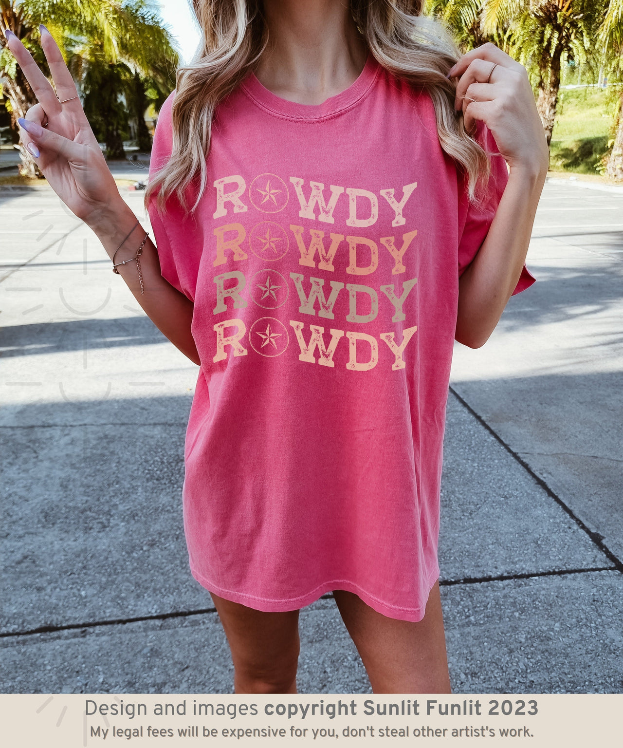 Comfort Colors Western Shirt, Coastal Cowgirl Rowdy Tshirt, Country Concert Tee, Cowgirl Summer Shirt, Oversized Rodeo Shirt for for Teens - SunlitFunlit