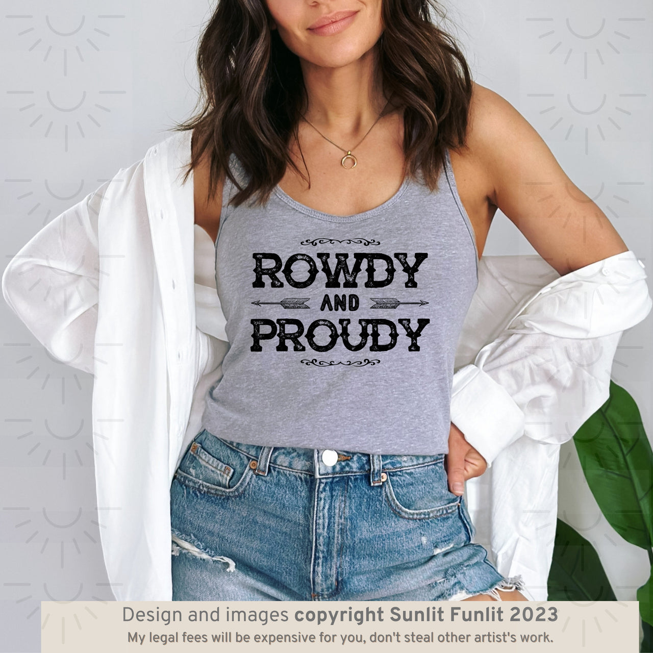 Country Concert Outfit Rowdy Cowgirl Tank Top, Country Girl Tank Top, Rodeo T Shirt, Cowgirl Summer Aesthetic, Western Rodeo for Woman, Gift - SunlitFunlit