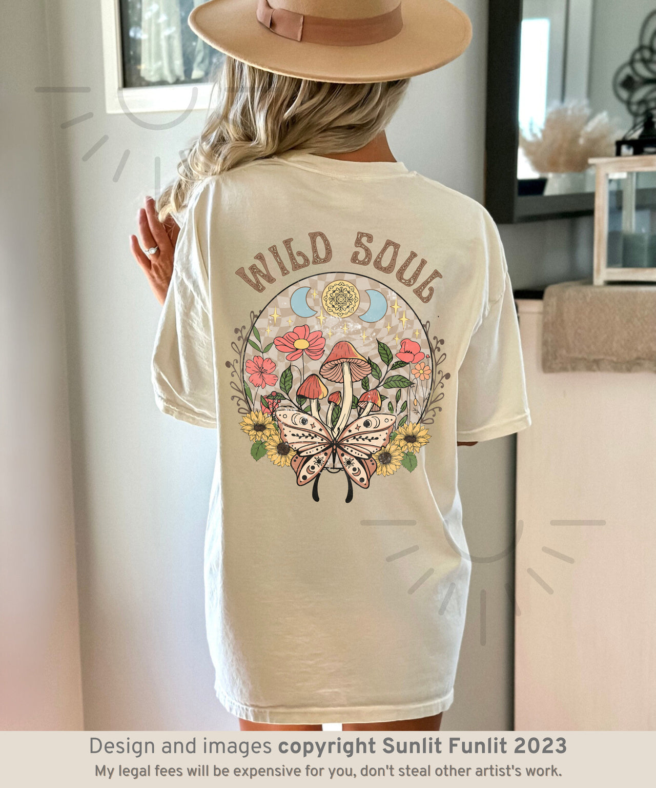 Boho Floral Comfort Colors Hippie Tee