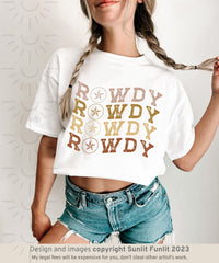 Thumbnail for Comfort Colors Western Shirt, Coastal Cowgirl Rowdy Tshirt, Country Concert Tee, Cowgirl Summer Shirt, Oversized Rodeo Shirt for for Teens - SunlitFunlit