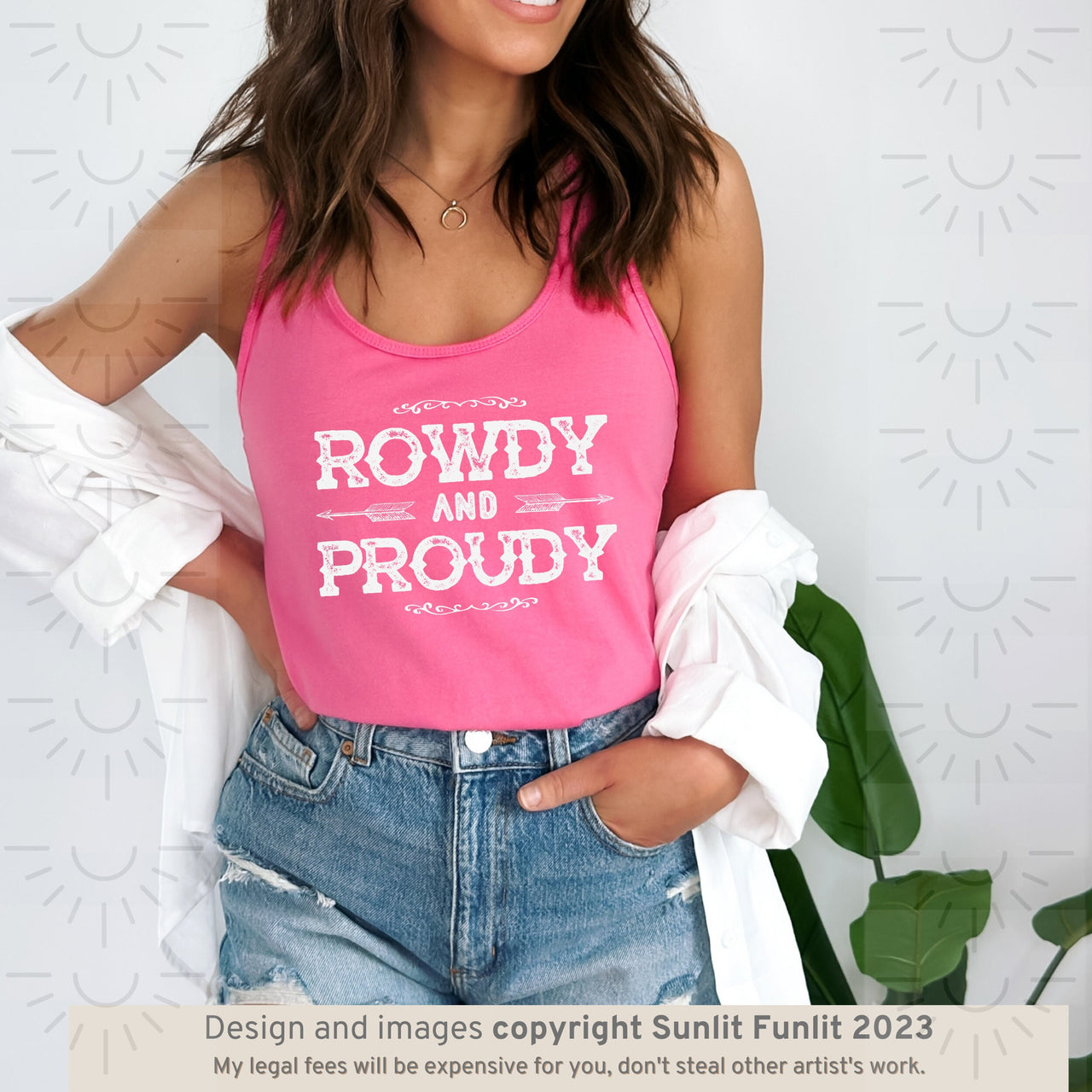 Country Concert Outfit Rowdy Cowgirl Tank Top, Country Girl Tank Top, Rodeo T Shirt, Cowgirl Summer Aesthetic, Western Rodeo for Woman, Gift - SunlitFunlit