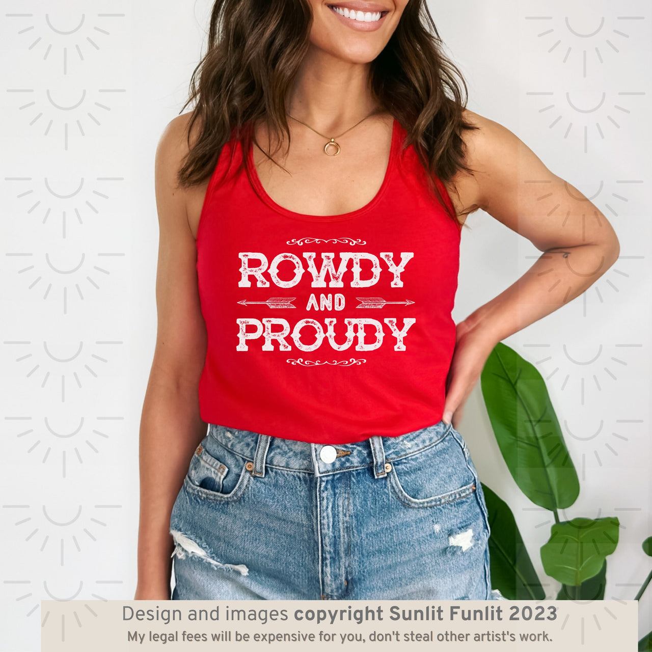 Country Concert Outfit Rowdy Cowgirl Tank Top, Country Girl Tank Top, Rodeo T Shirt, Cowgirl Summer Aesthetic, Western Rodeo for Woman, Gift - SunlitFunlit