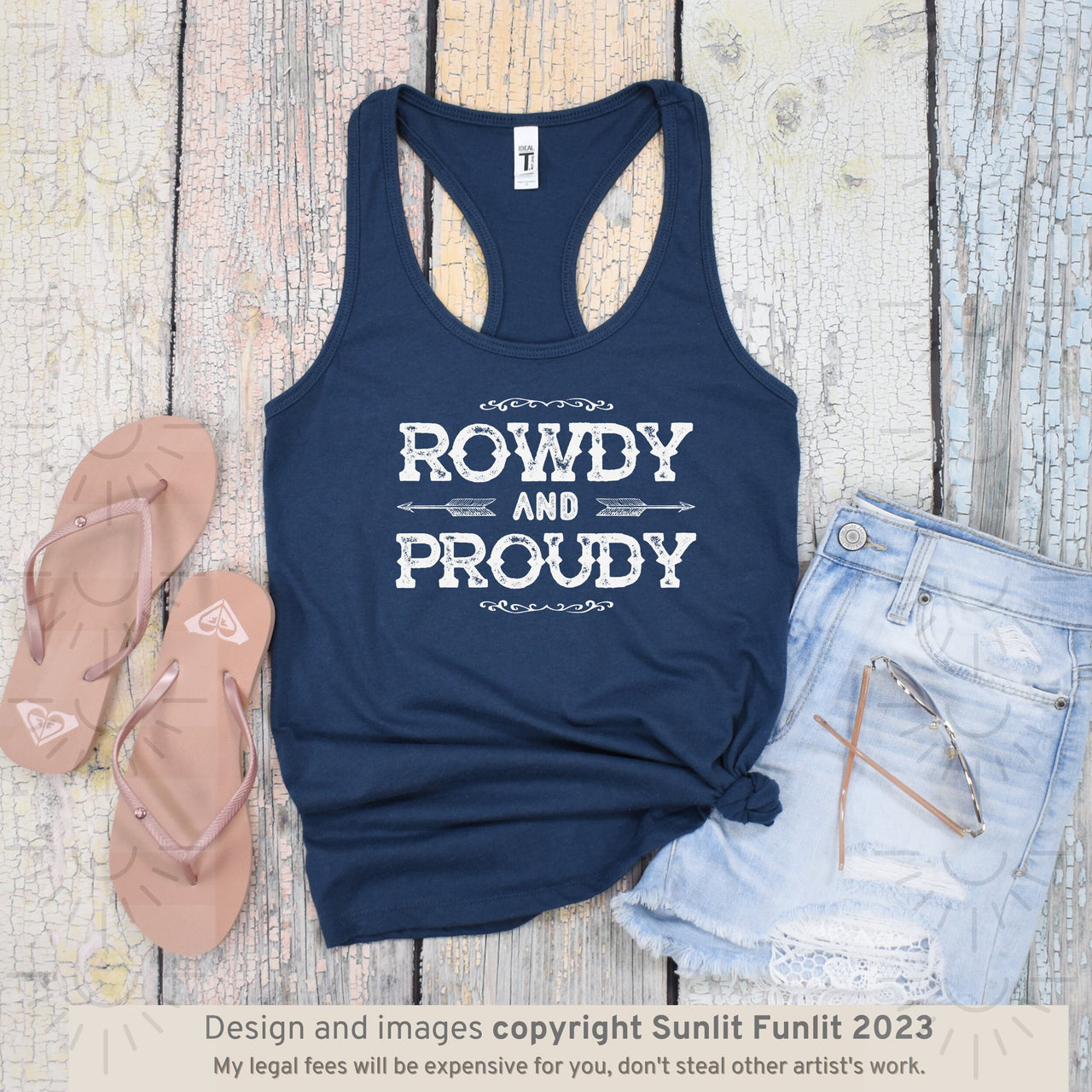 Country Concert Outfit Rowdy Cowgirl Tank Top, Country Girl Tank Top, Rodeo T Shirt, Cowgirl Summer Aesthetic, Western Rodeo for Woman, Gift - SunlitFunlit